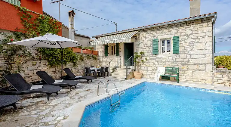 Stone house with pool