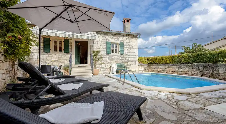 Stone house with pool