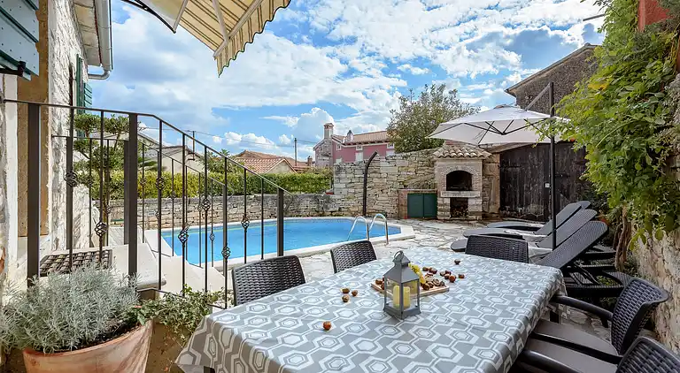 Stone house with pool