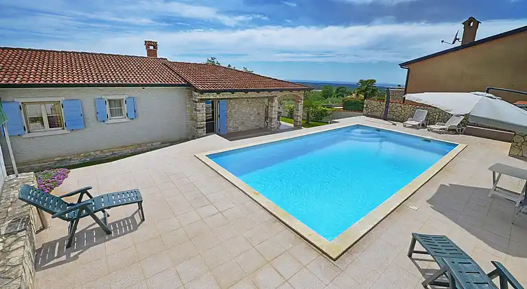 The villa with pool and garden, perfect for a family holiday