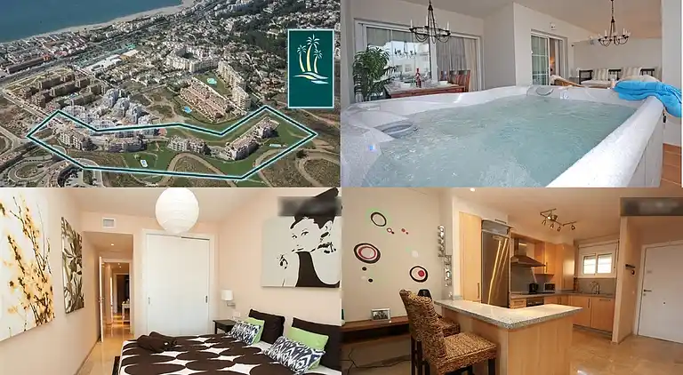 3 bed  w/private Jacuzzi &amp; 2 pools in beach town