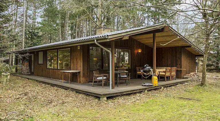 Dejligt sommerhus midt i skoven, tæt på vandet