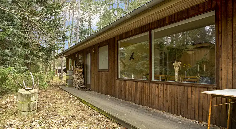 Dejligt sommerhus midt i skoven, tæt på vandet