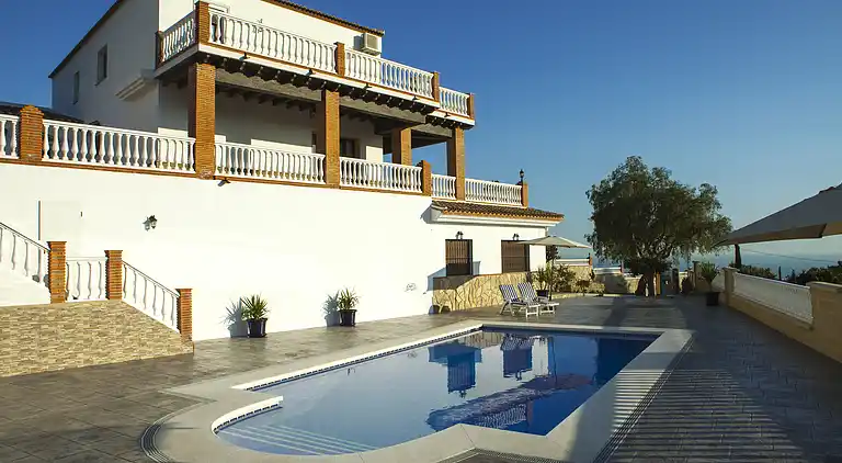 Holiday Home. El Palomar Azul. Pool and sea view