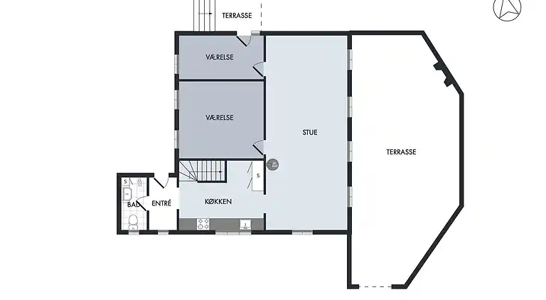 Unikt beliggende sommerhus i første række. 