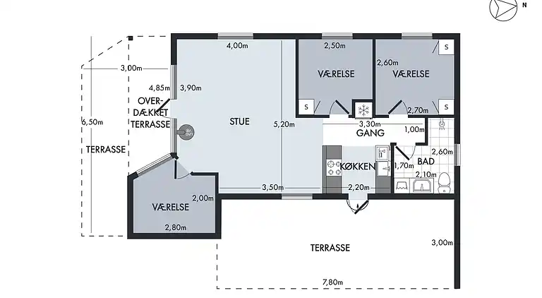 Modern vakantiehuis op 200 meter van het strand.