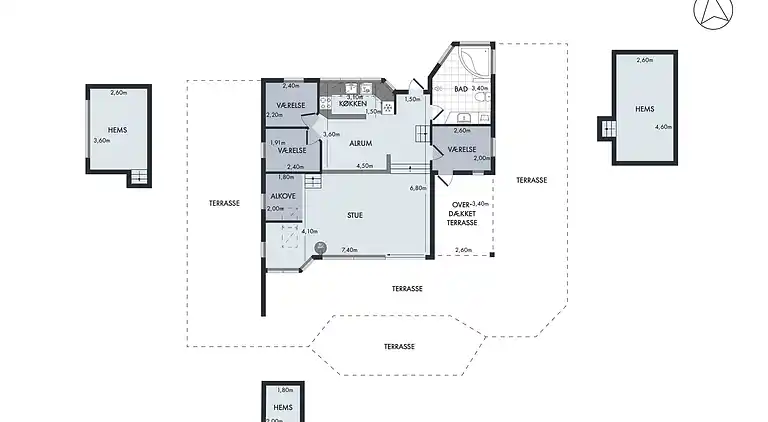 Summer house with terrace overlooking nature
