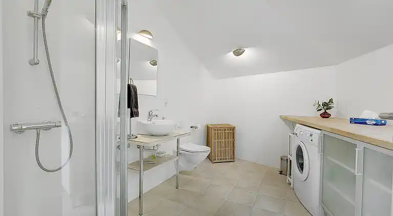 Scenic summer house near quiet lapping waves