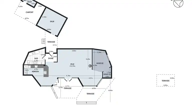 Scenic summer house near quiet lapping waves