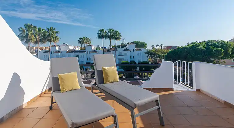 Modern beach side duplex penthouse. 