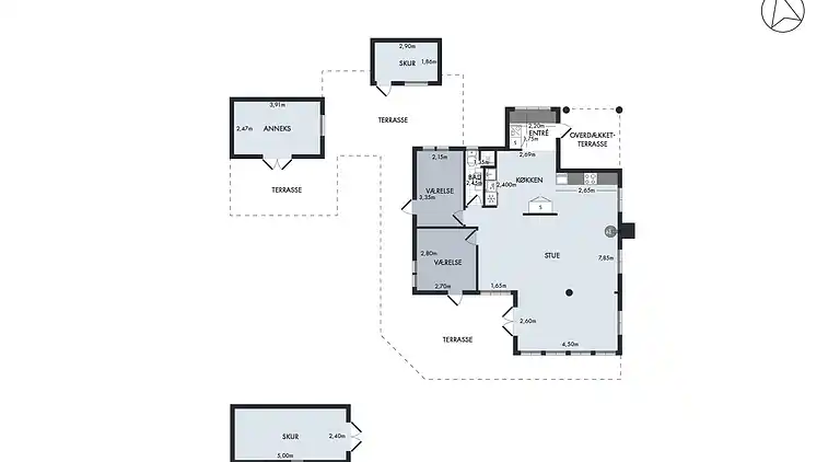 Charmerende sommerhus 450 meter fra havet