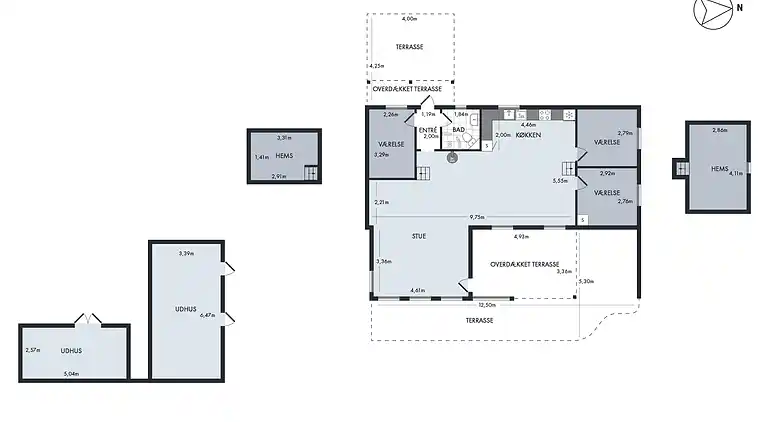 Lyst sommerhus 300 meter fra stranden