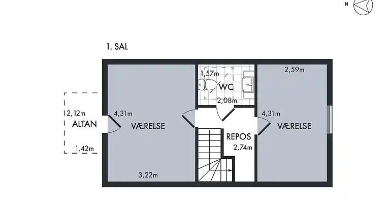 Charmerende rækkehus ved strand, skov og natur 