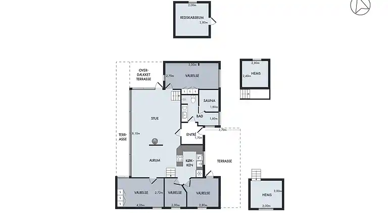 Sommerhus med havutsikt i sanddynene