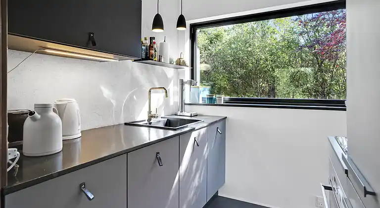 Ferienhaus in der Nähe von Stadt und Strand