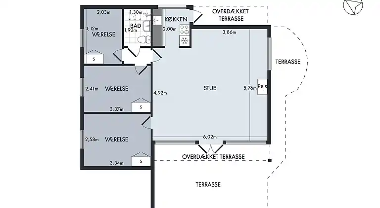 Ferienhaus in der Nähe von Stadt und Strand