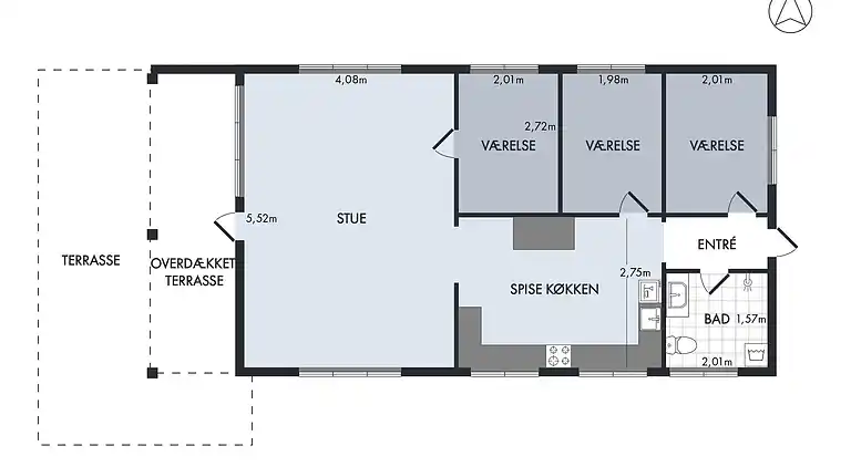 Mysig timmerstuga med utsikt över vattnet