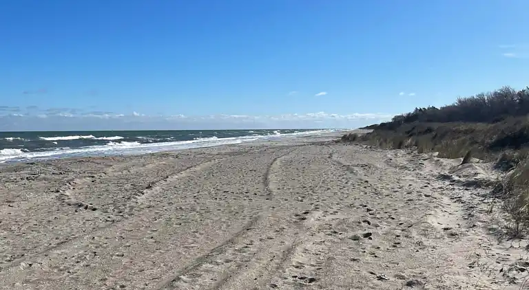 Idyllisk sommerhus nær smuk sandstrand