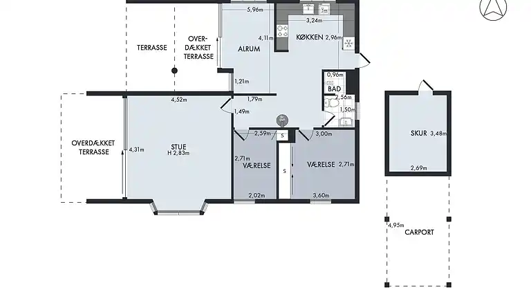 Ferienhaus am Strand mit Panoramablick