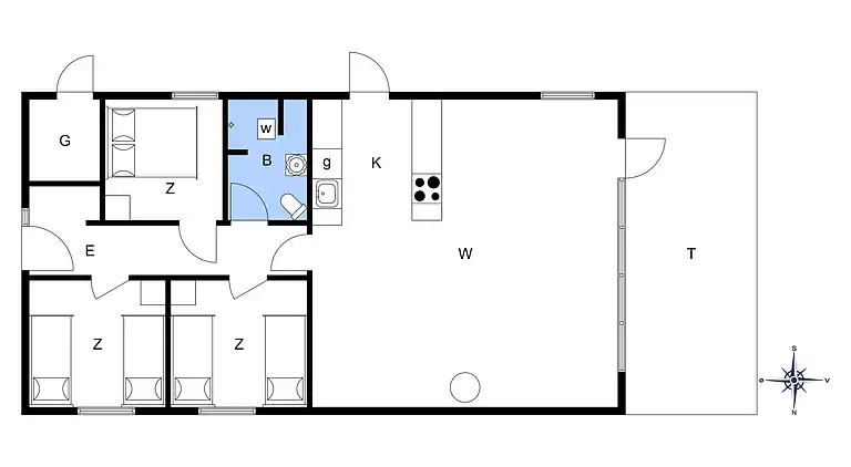 Helles und gemütliches Ferienhaus mit Meerblick