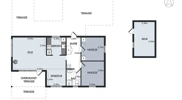Sommerhus ved Veddinge i hyggelig 70’er stil