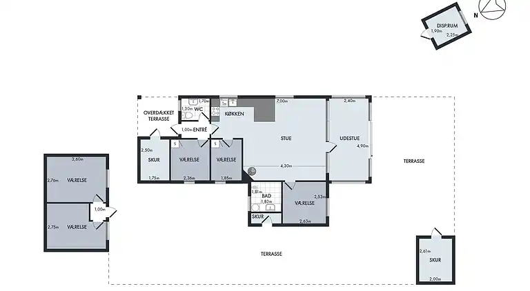 Dejligt sommerhus i Hals med 250 m til stranden