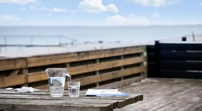 1. række med panoramaudsigt over Tørresø Strand