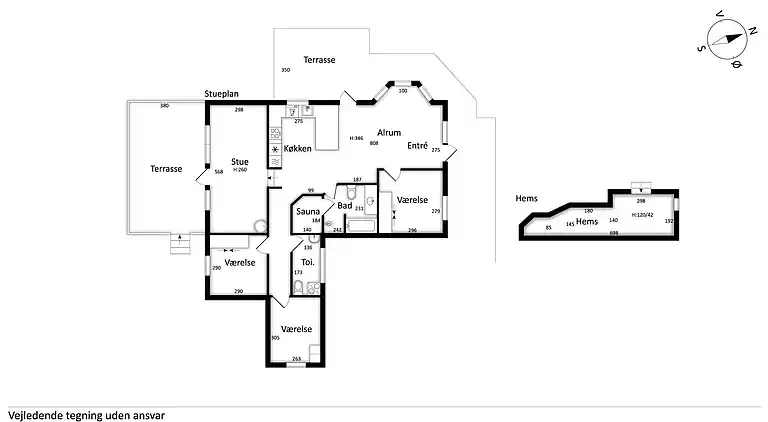 Ferienhaus mit Sauna in der Nähe von Følle Strand
