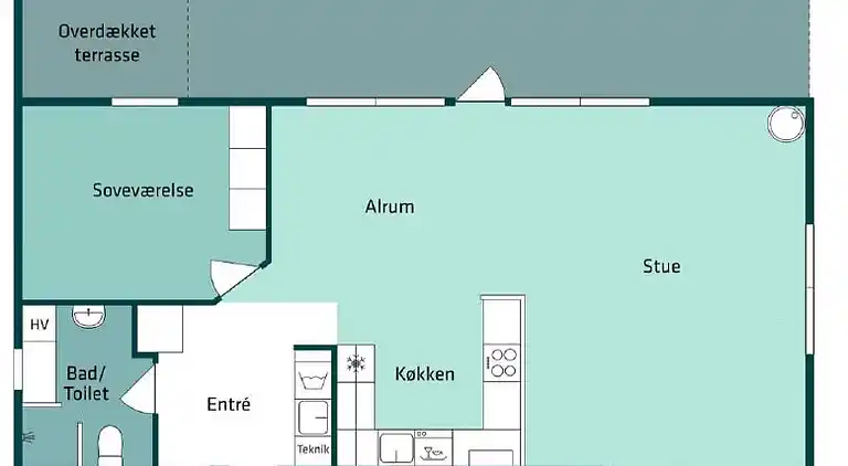 Schönes Ferienhaus mit Terrasse.