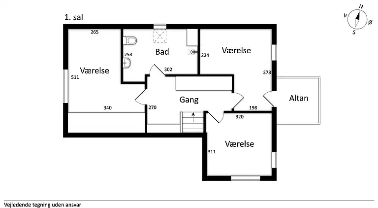 Wunderschöne gelbe Landvilla am Wasser.
