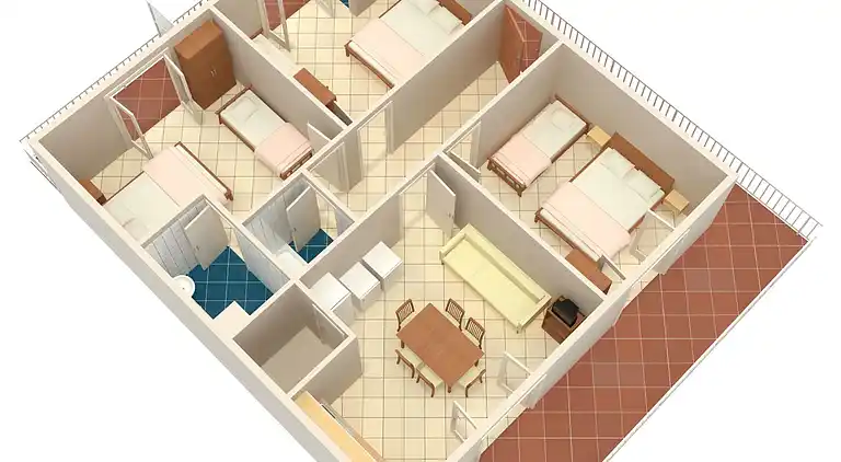 3-Zimmer-Ferienwohnung mit Balkon und Meerblick Podaca,