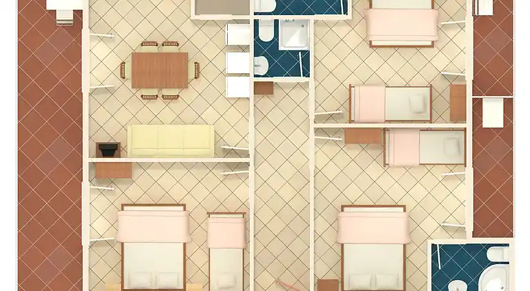 3-Zimmer-Ferienwohnung mit Balkon und Meerblick Podaca,