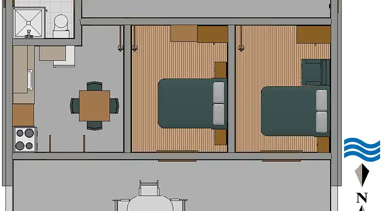 Two bedroom apartment near beach Grebaštica (Šibenik)