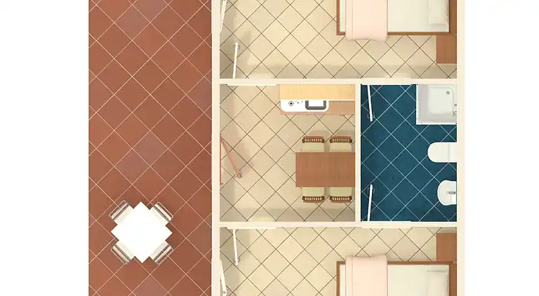 Two bedroom apartment with terrace and sea view Sutivan,