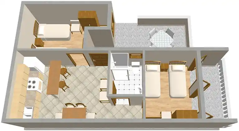 2-Zimmer-Ferienwohnung mit Terrasse und Meerblick Pisak