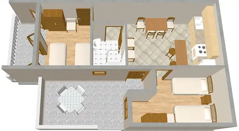 2-Zimmer-Ferienwohnung mit Terrasse und Meerblick Pisak