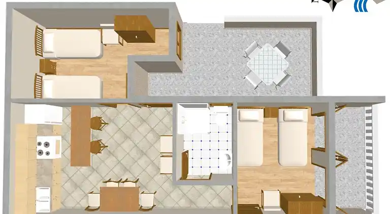 2-Zimmer-Ferienwohnung mit Terrasse und Meerblick Pisak