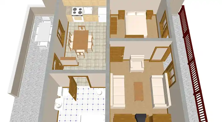 1-Zimmer-Ferienwohnung mit Terrasse und Meerblick Marina,