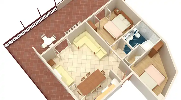 Two bedroom apartment with terrace and sea view Jezera,