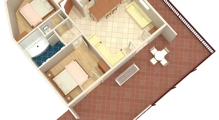 Two bedroom apartment with terrace and sea view Jezera,