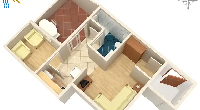 1-Zimmer-Ferienwohnung mit Terrasse und Meerblick Njivice,