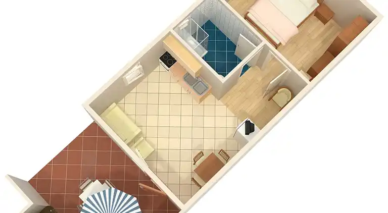 One bedroom apartment with terrace Jadranovo, Crikvenica