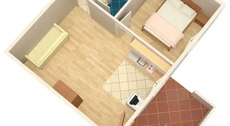 1-Zimmer-Ferienwohnung am Strand Zubovici, Pag (A-6356-d)