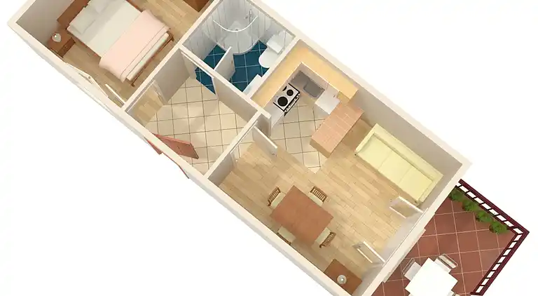 1-Zimmer-Ferienwohnung am Strand Duce, Omis (A-8378-a)