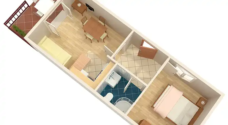 1-Zimmer-Ferienwohnung am Strand Duce, Omis (A-8378-a)