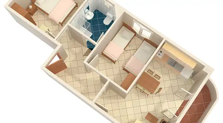 Two bedroom apartment with balcony and sea view Seget