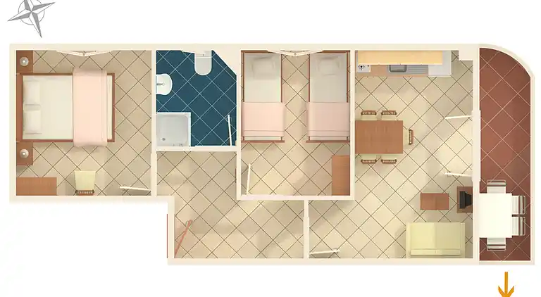 Two bedroom apartment with balcony and sea view Seget