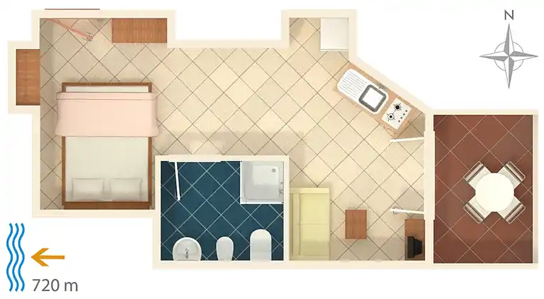 Studio Appartement mit Terrasse Rovinj (AS-9701-b)