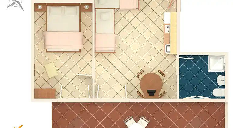 Studio flat with balcony and sea view Bibinje, Zadar