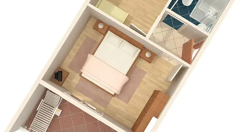 1-Zimmer-Ferienwohnung mit Terrasse und Meerblick Selce,